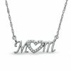 Zales Diamond Accent Mom Heart Necklace In Sterling Silver Necklaces