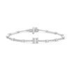 Zales 2-1/2 Ct. T.W. Princess Multi-Diamond And Oval Station Bracelet In 10K White Gold Bracelets