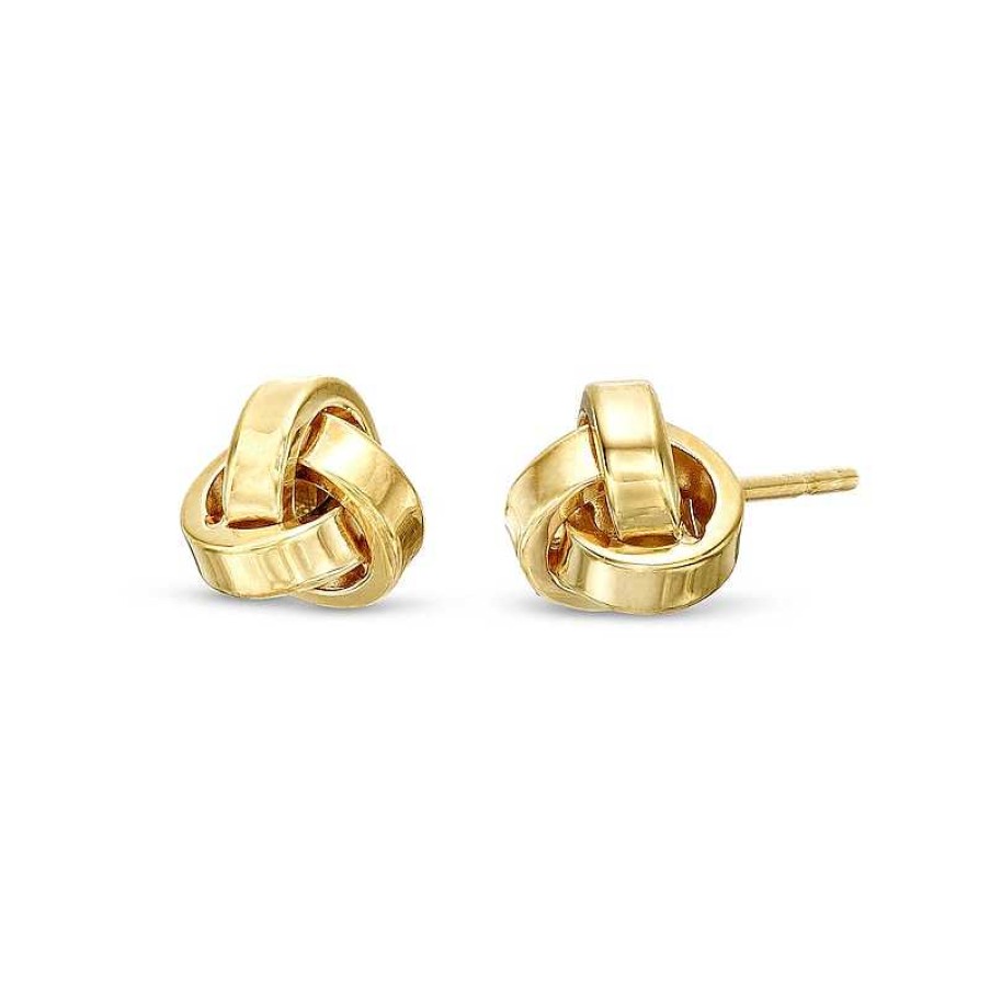 Zales Squared Love Knot Stud Earrings In 14K Gold Earrings