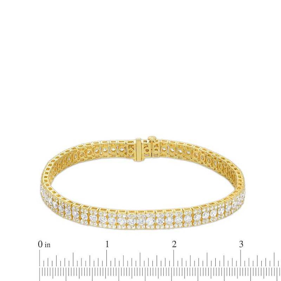 Zales 6 Ct. T.W. Diamond Triple Row Line Bracelet In 10K Gold Bracelets