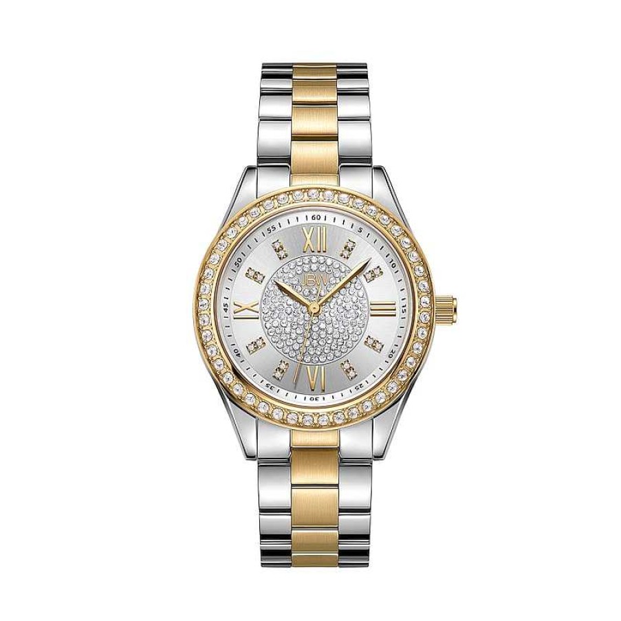 JBW Ladies' Jbw Mondrian 1/6 Ct. T.W. Diamond And Crystal Accent Two-Tone Watch With Silver-Tone Dial (Model: J6388C) Watches