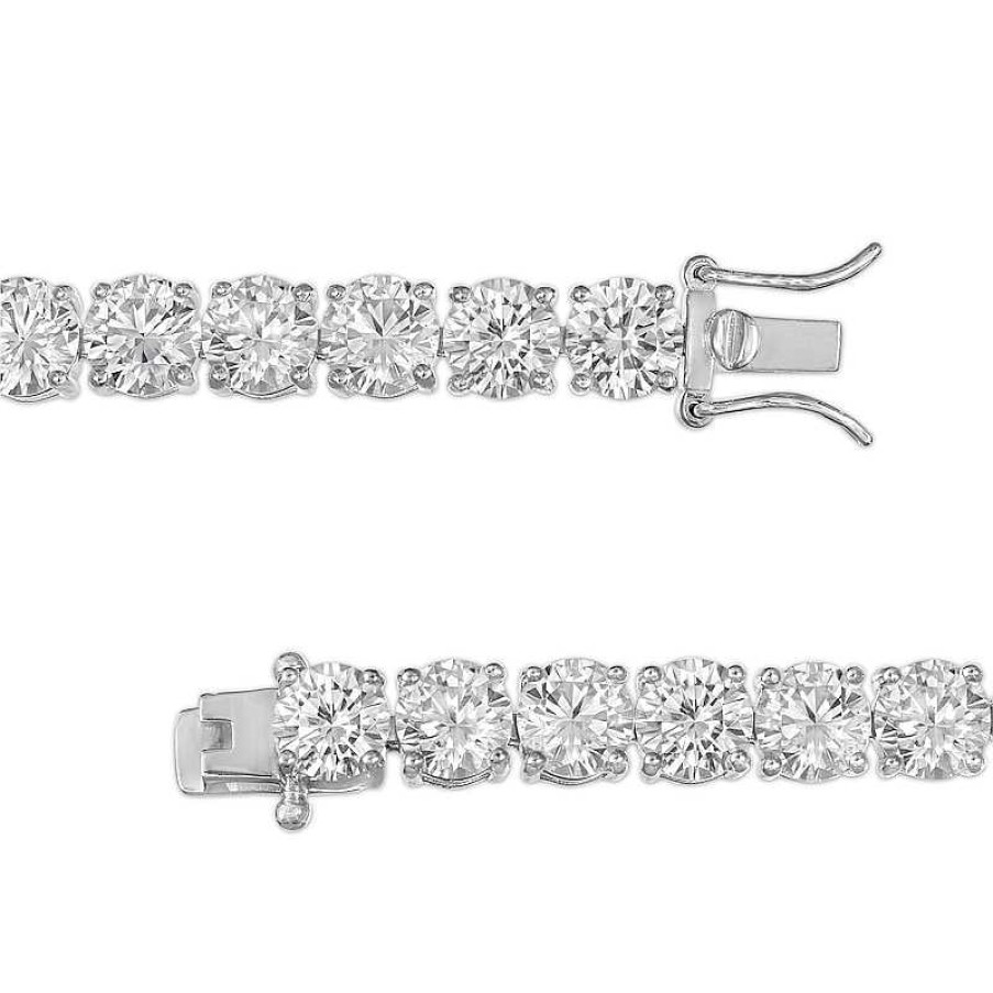 Zales 6.0Mm White Lab-Created Sapphire Tennis Bracelet In Sterling Silver - 7.25" Bracelets