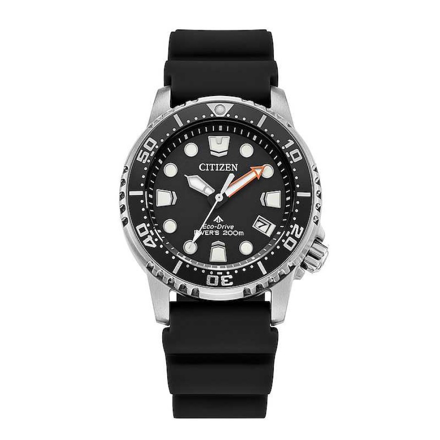 Citizen Ladies' Citizen Eco-Drive® Promaster Dive Black Rubber Strap Watch With Black Dial (Model: Eo2020-08E) Watches