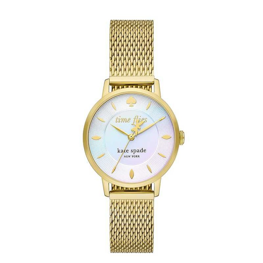 Kate Spade Ladies' Kate Spade Metro Gold-Tone Mesh Strap Watch With Satin White Dial (Model: Ksw1789) Watches