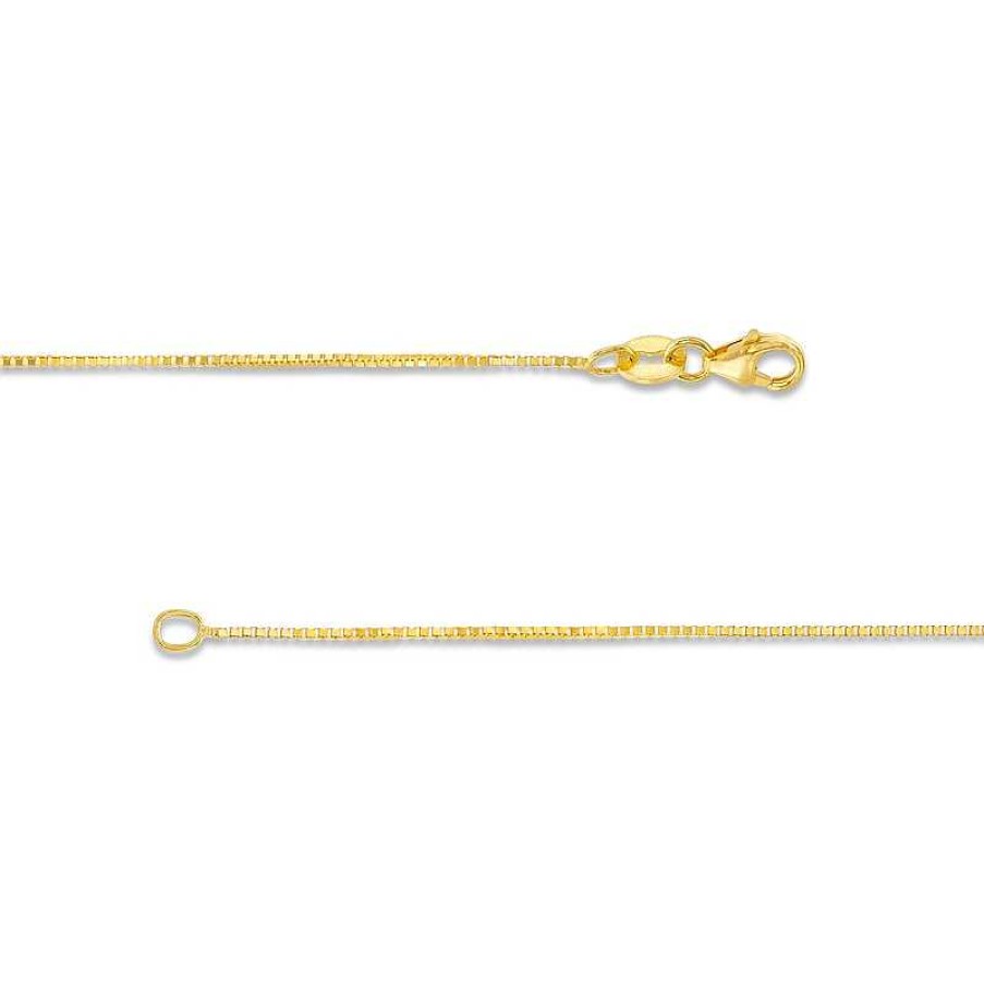 Zales 0.7Mm Box Chain Necklace In Solid 14K Gold - 18" Necklaces