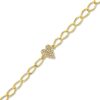 Zales 1/20 Ct. T.W. Heart-Shaped Multi-Diamond Curb Chain Bracelet In 10K Gold - 7" Bracelets