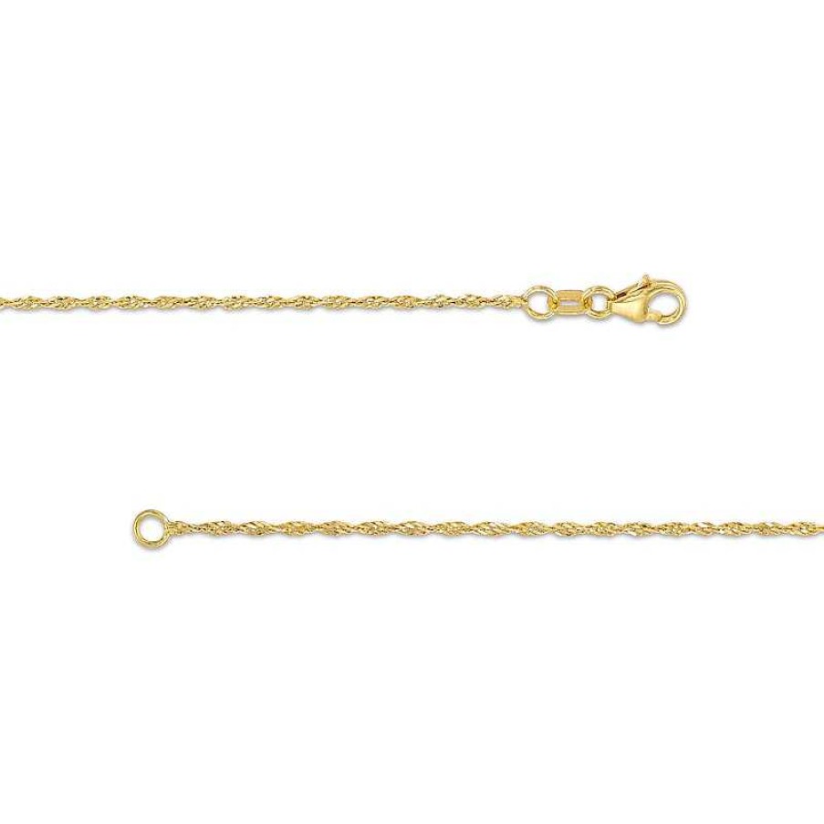 Zales 1.25Mm Singapore Chain Necklace In Solid 14K Gold - 18" Necklaces