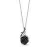 Zales Collector'S Edition Enchanted Disney Sleeping Beauty 65Th Anniversary Onyx And Diamond Rose Pendant In Sterling Silver Necklaces