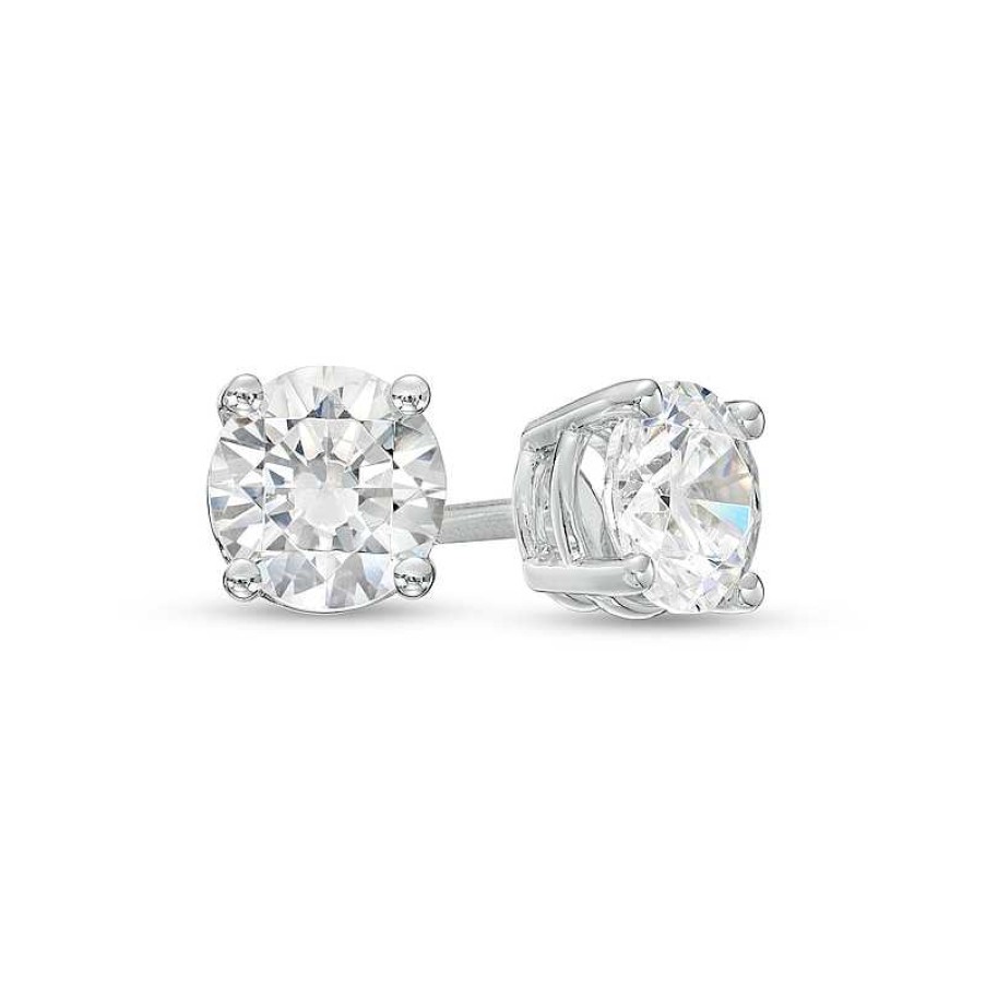 Zales 1-1/4 Ct. T.W. Certified Lab-Created Diamond Solitaire Stud Earrings In 14K White Gold (I/Si2) Earrings