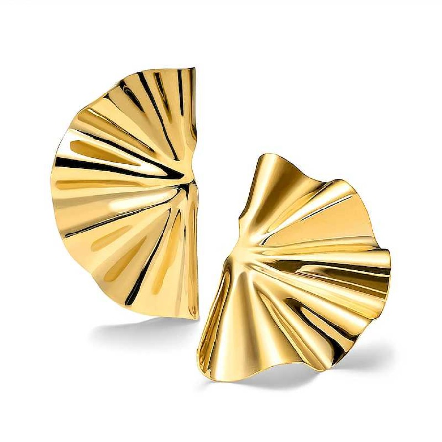 Zales Zales X Soko Bidu Fanned Stud Earrings In Brass With 24K Gold Plate Earrings