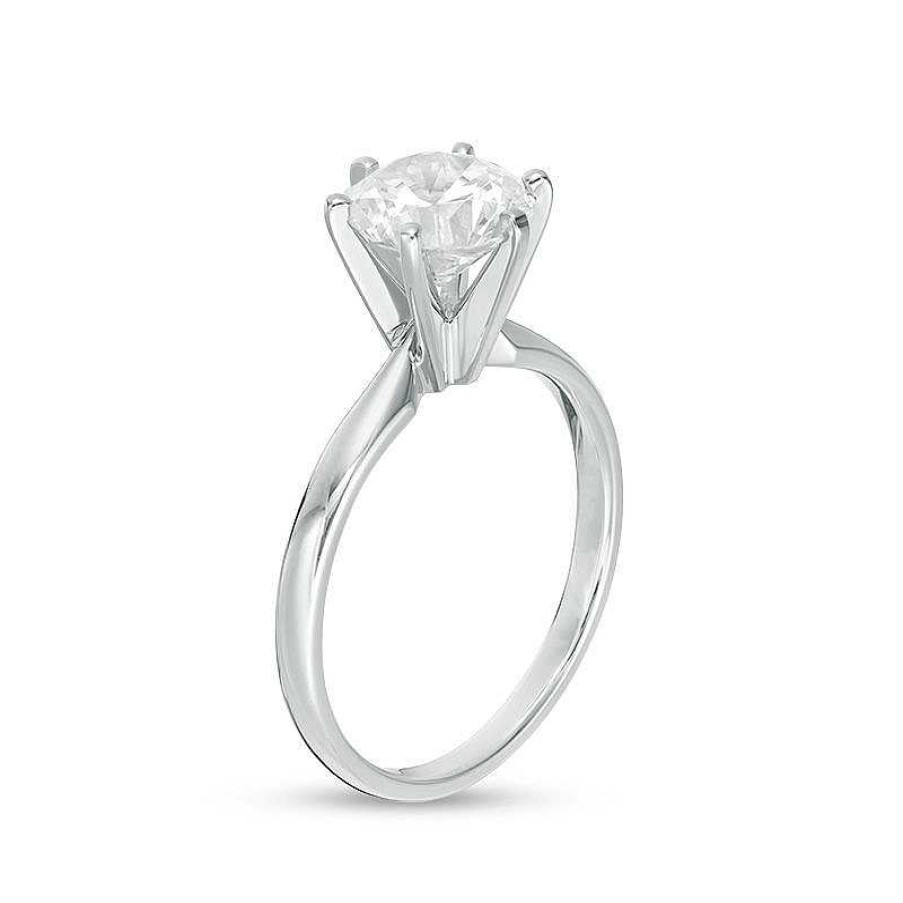 Zales 2 Ct. Certified Diamond Solitaire Six Prong Engagement Ring In 14K White Gold (I/I2) Rings