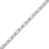 Zales Baguette-Cut And Round White Lab-Created Sapphire Alternating Line Bracelet In Sterling Silver - 7.25" Bracelets