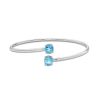 Zales 7.0Mm Swiss Blue Topaz Solitaire Bypass Bangle In Sterling Silver - 7.25" Bracelets