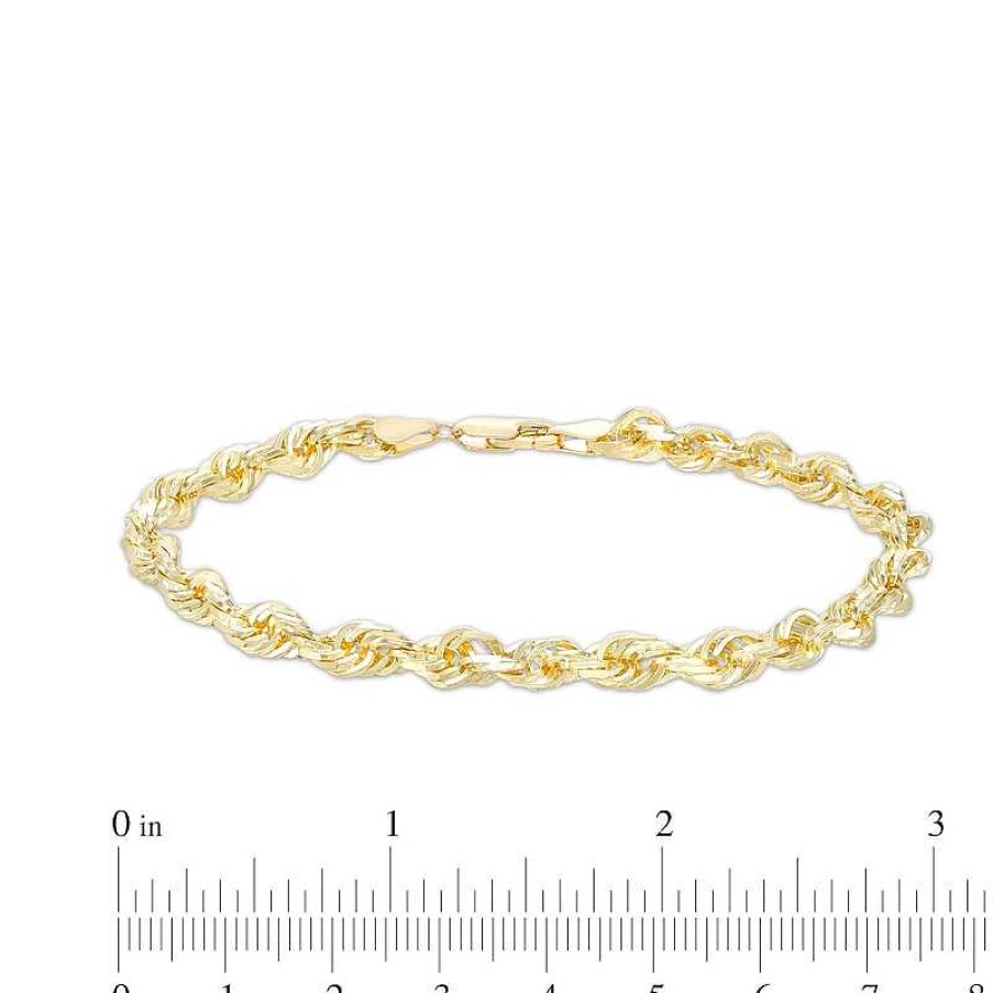 Zales 5.5Mm Glitter Rope Chain Bracelet In Solid 14K Gold - 8.5" Bracelets