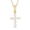 Zales 1/5 Ct. T.W. Diamond Station Cross Pendant In 10K Gold Necklaces