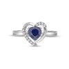 Zales Heart-Shaped Lab-Created Blue And White Sapphire Pendant, Ring And Earrings Set In Sterling Silver Earrings