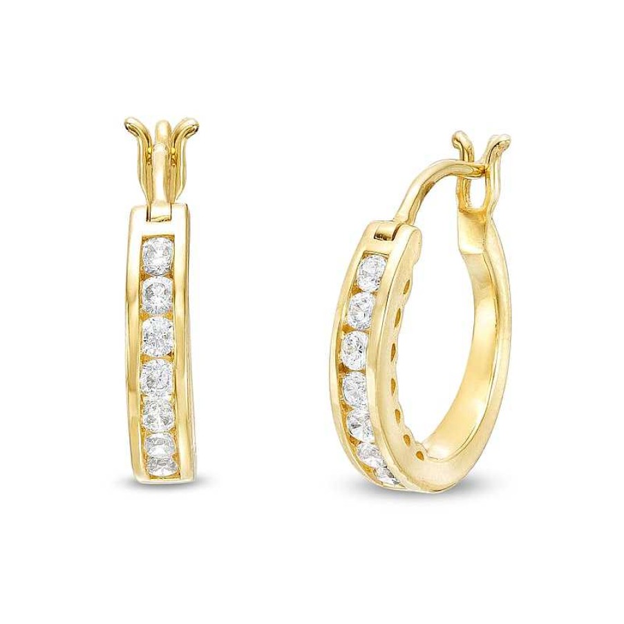 Zales 1/2 Ct. T.W. Diamond Seven Stone Hoop Earrings In 14K Gold Earrings