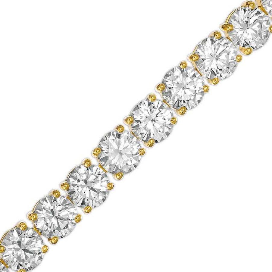 Zales 6.0Mm White Lab-Created Sapphire Tennis Bracelet In 18K Gold Over Silver - 7.25" Bracelets