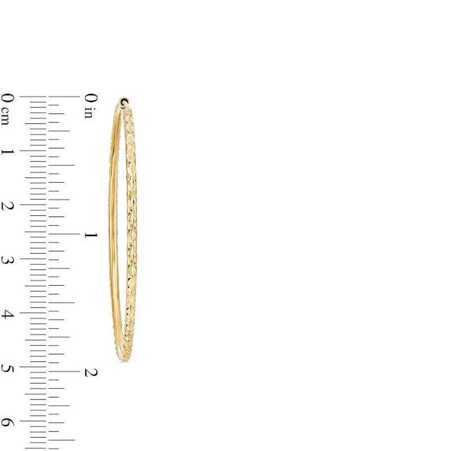 Zales 45.0Mm Diamond-Cut Continuous Tube Hoop Earrings In 10K Gold Earrings