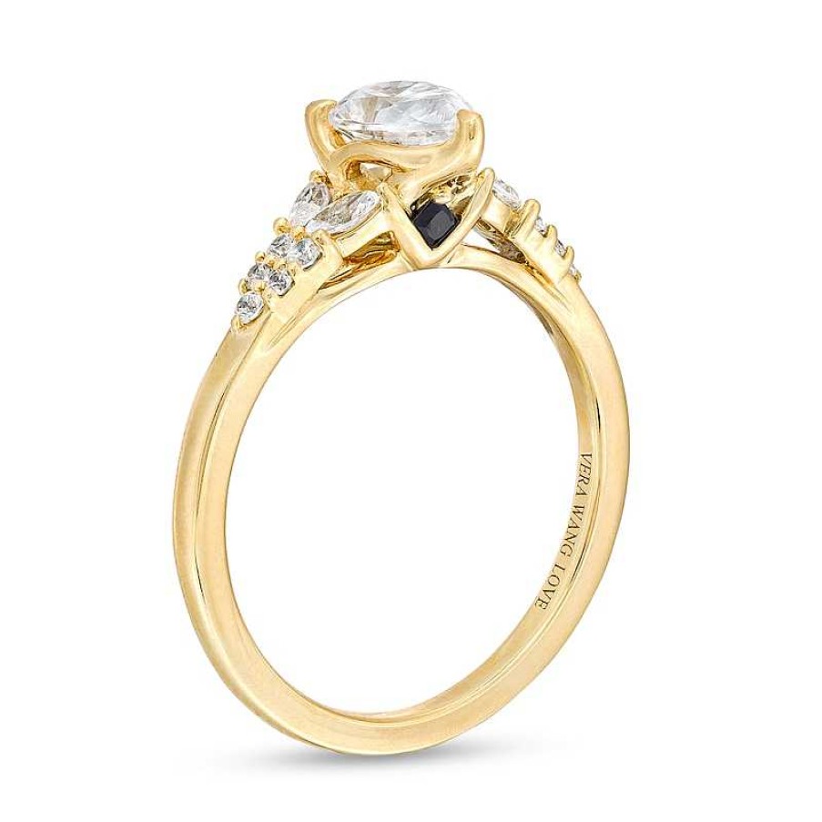 Zales Vera Wang Love Collection 1 Ct. T.W. Pear-Shaped Diamond Double Row Shank Engagement Ring In 14K Gold Rings