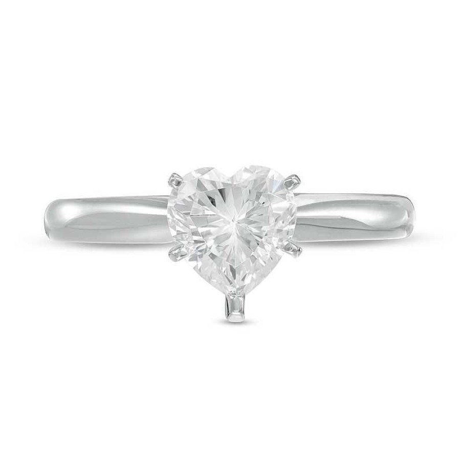 Zales 1 Ct. Certified Heart-Shaped Diamond Solitaire Ring In 14K White Gold (I/I2) Rings