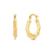 Zales Hexagon-Shaped Hoop Earrings In 14K Gold Earrings