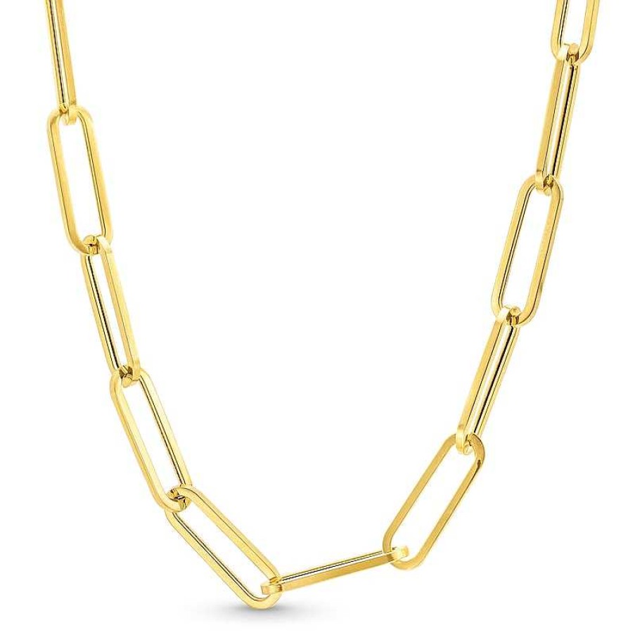 Zales 5.6Mm Paper Clip Chain Necklace In Hollow 14K Gold - 20" Necklaces