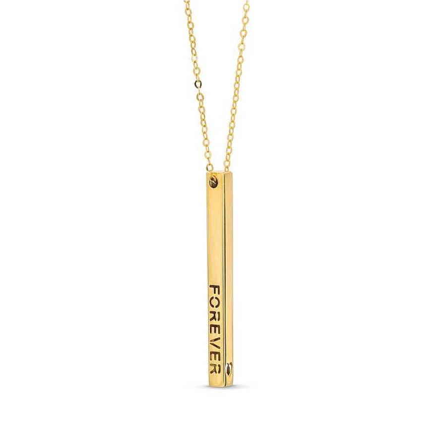 Zales Love Forever Script Cartouche Pendant In 14K Gold Necklaces