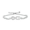 Zales 3/8 Ct. T.W. Diamond Layered Infinity Sideways Bolo Bracelet In Sterling Silver - 9.0" Bracelets