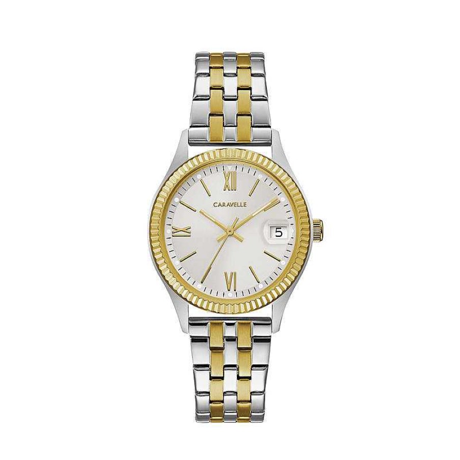 CARAVELLE Ladies' Caravelle By Bulova Two-Tone Watch With Silver-Tone Dial (Model: 45M112) Watches