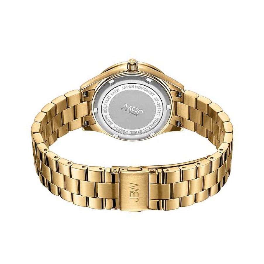 JBW Ladies' Jbw Mondrian 1/6 Ct. T.W. Diamond And Crystal Accent 18K Gold Plate Watch With Gold-Tone Dial (Model: J6388A) Watches