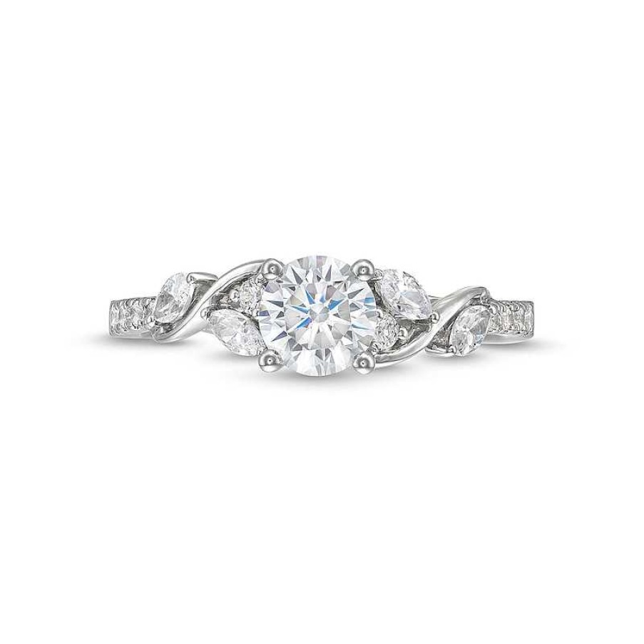 Zales 7/8 Ct. T.W. Diamond Vine Cascading Engagement Ring In 14K White Gold (I/I2) Rings