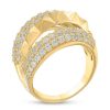 Zales 1-1/2 Ct. T.W. Certified Lab-Created Diamond Multi-Row Ring In Sterling Silver And 10K Gold Plate (I/Si2) Rings