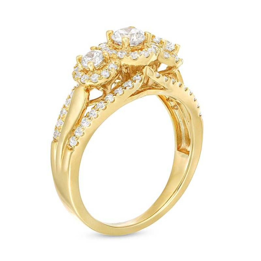 Zales 1 Ct. T.W. Diamond Past Present Future® Frame Split Shank Engagement Ring In 14K Gold Rings