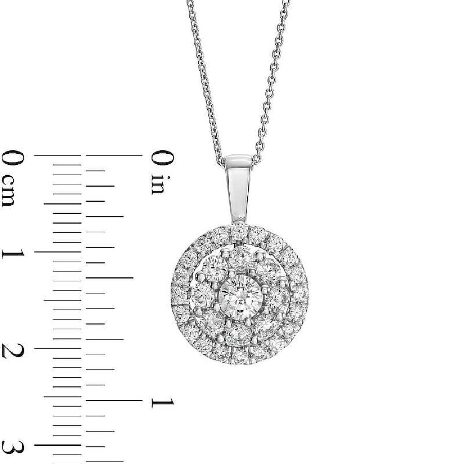 Zales 1-1/2 Ct. T.W. Certified Lab-Created Diamond Frame Pendant In 14K White Gold (F/Si2) Necklaces