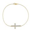 Zales 1/8 Ct. T.W. Diamond Sideways Cross Bracelet In 10K Gold - 7.25" Bracelets