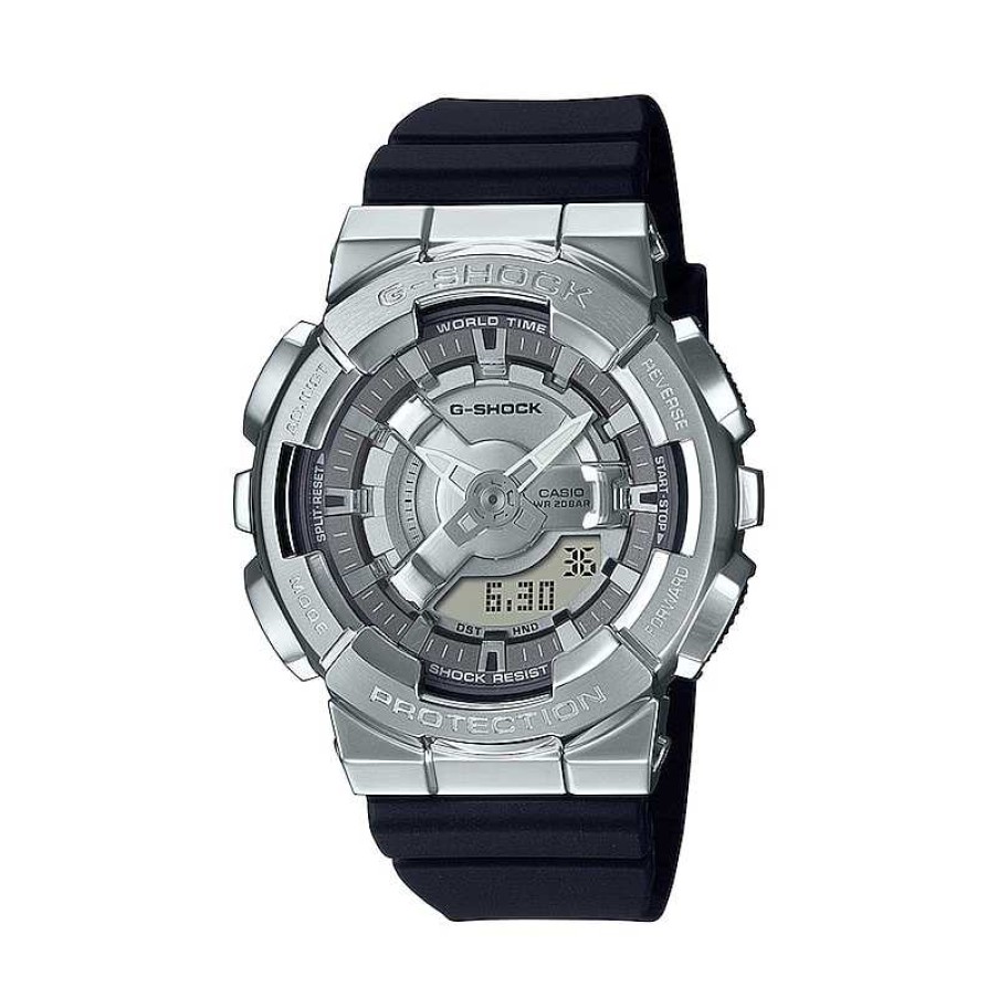 Casio Ladies' Casio G-Shock S Series Black Resin Strap Watch With Silver-Tone Dial (Model: Gms110-1A) Watches