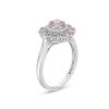 Zales 5.0Mm Pink And White Lab-Created Sapphire Heart Petal Frame Ring In Sterling Silver Rings