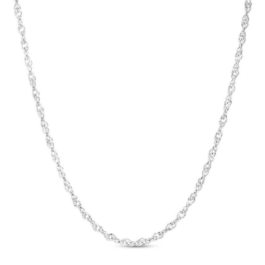 Zales Ladies' 1.5Mm Adjustable Singapore Chain Necklace In Sterling Silver - 22" Necklaces