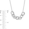 Zales 1/5 Ct. T.W. Diamond Interlocking Curb Link Necklace In Sterling Silver Necklaces