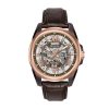 Bulova Men'S Bulova Classic Automatic Two-Tone Strap Watch With Brown Skeleton Dial (Model: 98A165) Watches