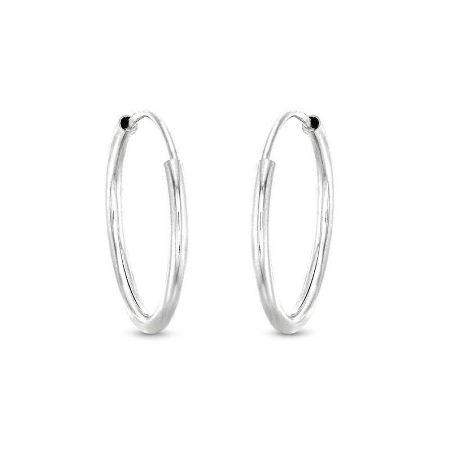 Zales Endless 14.0Mm Hoop Earrings In Hollow 14K White Gold Earrings