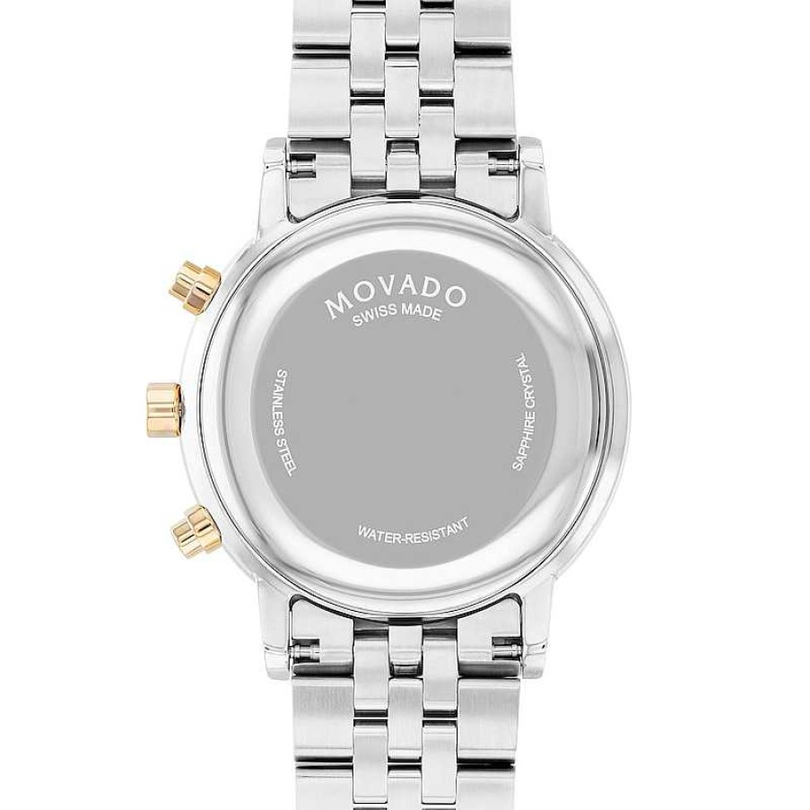 Movado Men'S Movado Museum® Classic Two-Tone Pvd Chronograph Watch With Black Dial And Date Window (Model: 0607777) Watches