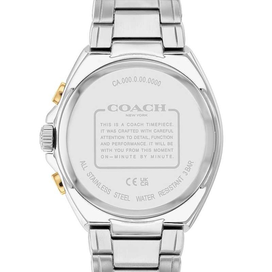 Coach Men'S Coach Jackson Two-Tone Ip Chronograph Watch With Black Dial (Model: 14602682) Watches