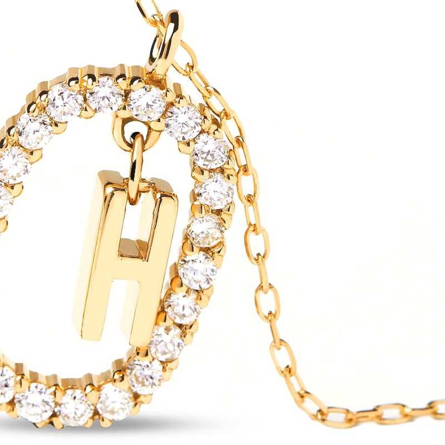 Zales Pdpaola At Zales 1/3 Ct. T.W. Lab-Created Diamond "H" Initial Pendant In 18K Gold - 19.5" Necklaces