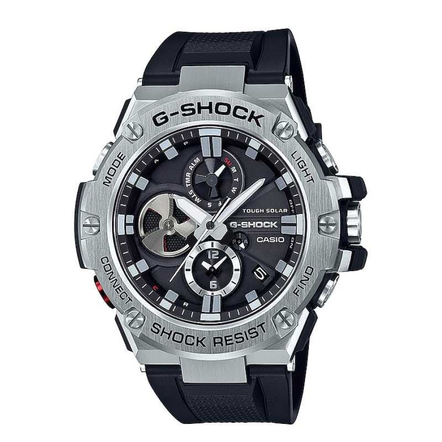 Casio G-Shock Men'S Casio G-Shock G-Steel Strap Watch With Black Dial (Model: Gstb100-1A) Watches