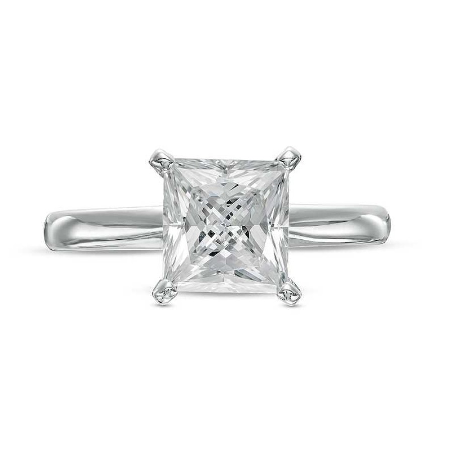 Zales 2 Ct. Certified Princess-Cut Lab-Created Diamond Solitaire Engagement Ring In 14K White Gold (F/Vs2) Rings