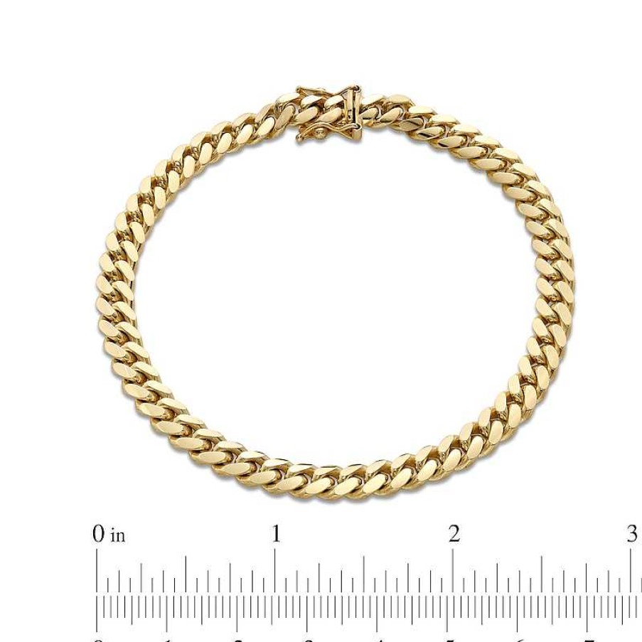 Zales 5.94Mm Cuban Curb Chain Bracelet In Solid 10K Gold - 8.5" Bracelets