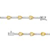 Zales Pear-Shaped Citrine And White Lab-Created Sapphire Station Line Bracelet In Sterling Silver - 7.25" Bracelets