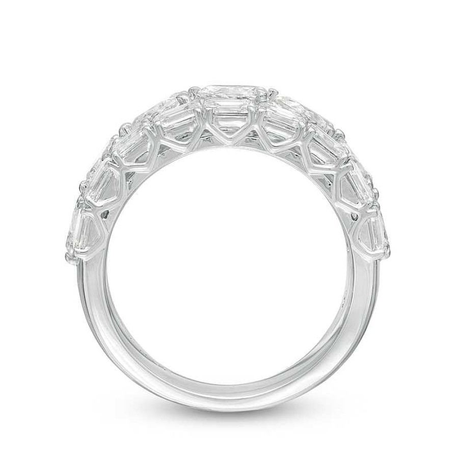 Zales Vera Wang Love Collection 2-7/8 Ct. T.W. Certified Diamond Three Row Band In 14K White Gold (I/Si2) Rings